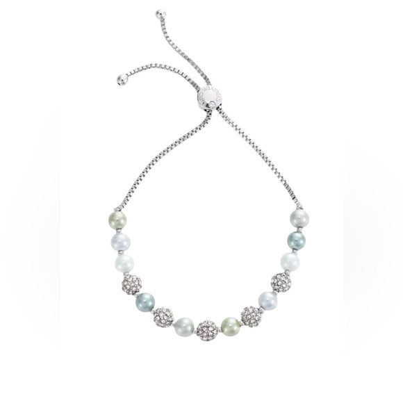 Charter Club
Silver-Tone Pavé Fireball & Color Imitation Pearl Slider Bracelet - Picture 1 of 4